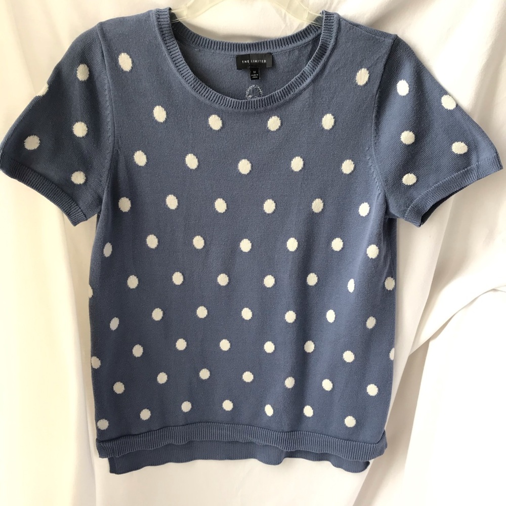 The Limited polka dot, short sleeve sweater